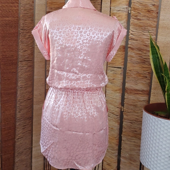-SOLD- Joie Satin Leopard Shirt Dress - Picture 8 of 10